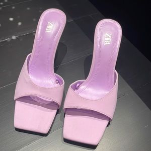 Purple Square Toed Zara Heels (2.5 in heel)